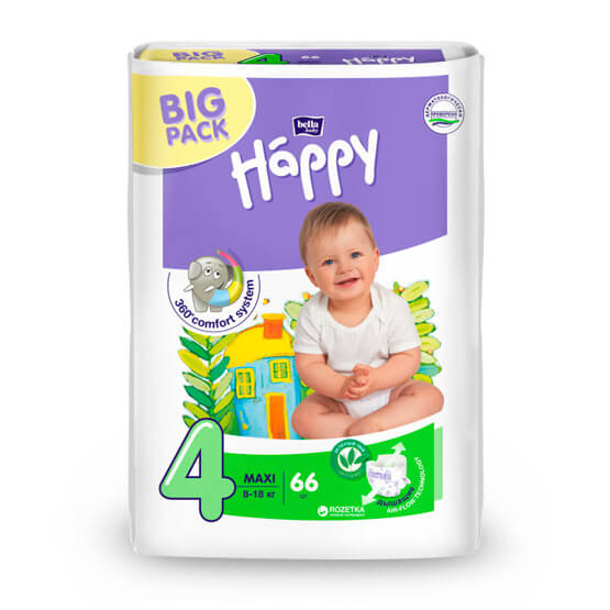Подгузники Bella Baby Happy Maxi 4 для детей 8-18 кг 66 шт купить в Киеве - инструкция и отзывы на liki.wiki