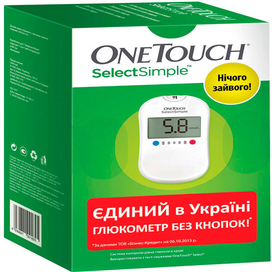Система контроля уровня глюкозы в крови OneTouch Select Simple купить в Киеве - инструкция и отзывы на liki.wiki