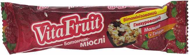Мюслі Vitafruit малина-гліцин купити в Києві - ціна, інструкція, відгуки, склад на liki.wiki