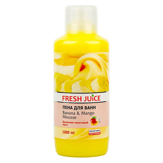 Піна для ванн Банан і манго Fresh Juice 1 л купити в Києві - ціна, інструкція, відгуки, склад на liki.wiki
