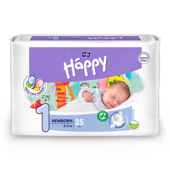 Підгузки Bella Baby Happy для дітей 2-5 кг 25 шт купити в Києві - ціна, інструкція, відгуки, склад на liki.wiki