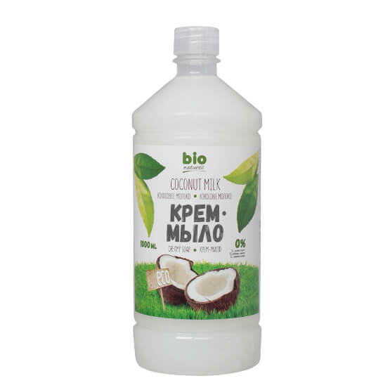 Крем-мило Кокосове молоко BIO 1000 мл купити в Києві - ціна, інструкція, відгуки, склад на liki.wiki
